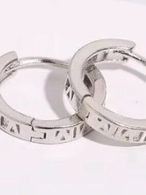 925 sterling  Silver Roman Numeral Hoop Earrings